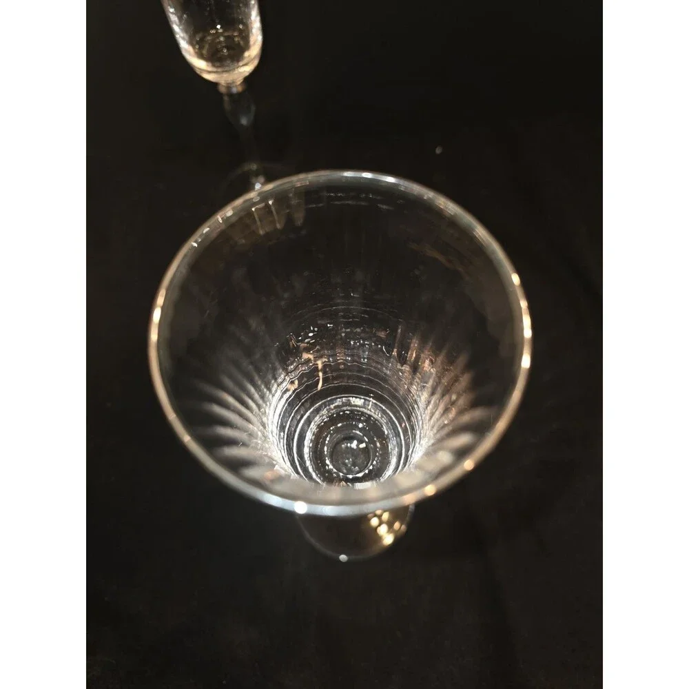 Set Of 2‎ Block Crystal Platinum Ball/Optic  Champagne Flute